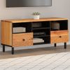 Mueble De Tv Madera Maciza De Acacia 100x33x46 Cm Marrón