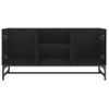 Mueble De Tv Con Puertas De Vidrio Negro 102x37x50 Cm