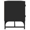 Mueble De Tv Con Puertas De Vidrio Negro 102x37x50 Cm