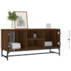 Mueble De Tv Con Puertas De Vidrio Marrón Roble 102x37x50 Cm