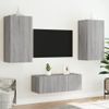 Vidaxl Muebles Tv Pared Con Led 4 Pzas Madera Ingeniería Gris Sonoma