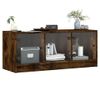 Vidaxl Mueble De Tv Con Puertas De Vidrio Roble Ahumado 102x37x42 Cm Marrón