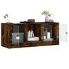 Vidaxl Mueble De Tv Con Puertas De Vidrio Roble Ahumado 102x37x42 Cm Marrón