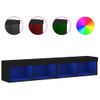 Vidaxl Muebles De Tv Con Luces Led 2 Uds Negro 80x30x30 Cm