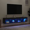 Vidaxl Muebles De Tv Con Luces Led 2 Uds Negro 80x30x30 Cm