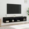 Vidaxl Muebles De Tv Con Luces Led 2 Uds Negro 80x30x30 Cm