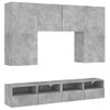 Vidaxl Muebles De Tv De Pared 5 Pzas Madera Ingeniería Gris Hormigón