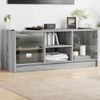 Mueble De Tv Con Puertas De Vidrio Gris Sonoma 102x37x42 Cm