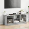 Mueble De Tv Con Puertas De Vidrio Gris Sonoma 102x37x42 Cm