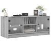 Mueble De Tv Con Puertas De Vidrio Gris Sonoma 102x37x42 Cm