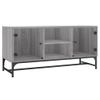 Mueble De Tv Con Puertas De Vidrio Gris Sonoma 102x37x50 Cm