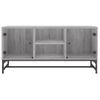 Mueble De Tv Con Puertas De Vidrio Gris Sonoma 102x37x50 Cm