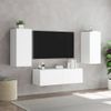 Vidaxl Muebles De Tv De Pared Con Luces Led 3 Piezas Blanco