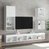 Vidaxl Muebles De Tv De Pared Con Led 5 Pzas Madera Ingeniería Blanco