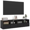 Vidaxl Muebles De Tv De Pared 2 Uds Madera Ingeniería Negro 60x30x30cm