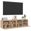 Vidaxl Muebles De Tv De Pared 2 Uds Madera Roble Sonoma 60x30x30 Cm Marrón