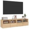 Vidaxl Muebles De Tv De Pared 2 Uds Madera Roble Sonoma 60x30x30 Cm Marrón