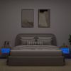 Vidaxl Mesitas De Noche De Pared Con Luces Led 2 Unidades Roble Sonoma Marrón