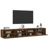 Vidaxl Muebles De Pared De Tv 2 Uds Madera Roble Ahumado 100x30x30 Cm Marrón