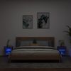 Vidaxl Mesitas De Noche De Pared Con Luces Led 2 Unidades Roble Marrón