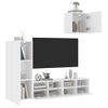 Vidaxl Muebles De Tv De Pared 4 Piezas Madera De Ingeniería Blanco