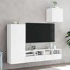 Vidaxl Muebles De Tv De Pared 4 Piezas Madera De Ingeniería Blanco