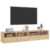 Vidaxl Muebles De Pared Para Tv 2 Uds Madera Roble Sonoma 80x30x30 Cm Marrón