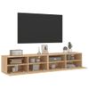 Vidaxl Muebles De Pared Para Tv 2 Uds Madera Roble Sonoma 80x30x30 Cm Marrón