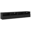 Vidaxl Muebles De Pared Tv 2 Uds Madera Ingeniería Negro 80x30x30 Cm