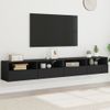 Vidaxl Muebles De Pared Tv 2 Uds Madera Ingeniería Negro 100x30x30 Cm