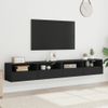 Vidaxl Muebles De Pared Tv 2 Uds Madera Ingeniería Negro 100x30x30 Cm