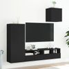 Vidaxl Muebles De Tv De Pared 4 Piezas Madera De Ingeniería Negro