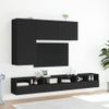 Vidaxl Mueble De Tv De Pared Madera De Ingeniería Negro 60x30x30 Cm