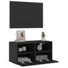 Vidaxl Mueble De Tv De Pared Madera De Ingeniería Negro 60x30x30 Cm