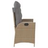 Sillón Reclinable De Jardín Con Cojines Ratán Sintético Beige