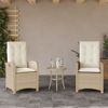 Sillones Reclinables De Jardín Con Cojines Beige 2 Uds Ratán Pe