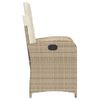 Silla De Jardín Reclinable Con Cojines Ratán Sintético Beige