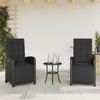 Sillones Reclinables Jardín Con Reposapiés 2 Uds Ratán Pe Negro