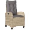 Sillones Reclinables Jardín Y Cojines Beige Mix 2 Uds Ratán Pe