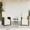 Sillones Reclinables Jardín Con Reposapiés 2 Uds Ratán Pe Negro