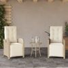 Sillones Reclinables Jardín Con Reposapiés 2 Uds Ratán Pe Beige