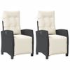 Sillones Reclinables Jardín Con Reposapiés 2 Uds Ratán Pe Negro