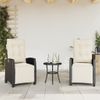 Sillones Reclinables Jardín Con Reposapiés 2 Uds Ratán Pe Negro