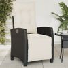 Sillones Reclinables Jardín Con Reposapiés 2 Uds Ratán Pe Negro