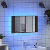 Armario Espejo De Baño Led Acrílico Marrón Roble 80x12x45 Cm