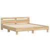 Vidaxl Cama Con Cabecero Madera De Ingeniería Roble Sonoma 200x200 Cm Marrón