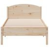 Estructura De Cama Con Cabecero Madera Maciza De Pino 90x200 Cm Marrón