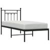 Estructura De Cama Con Cabecero Metal Negro 75x190 Cm