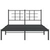 Estructura De Cama Con Cabecero Metal Negro 135x190 Cm