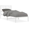 Vidaxl Estructura De Cama De Metal Con Cabecero Blanco 80x200 Cm